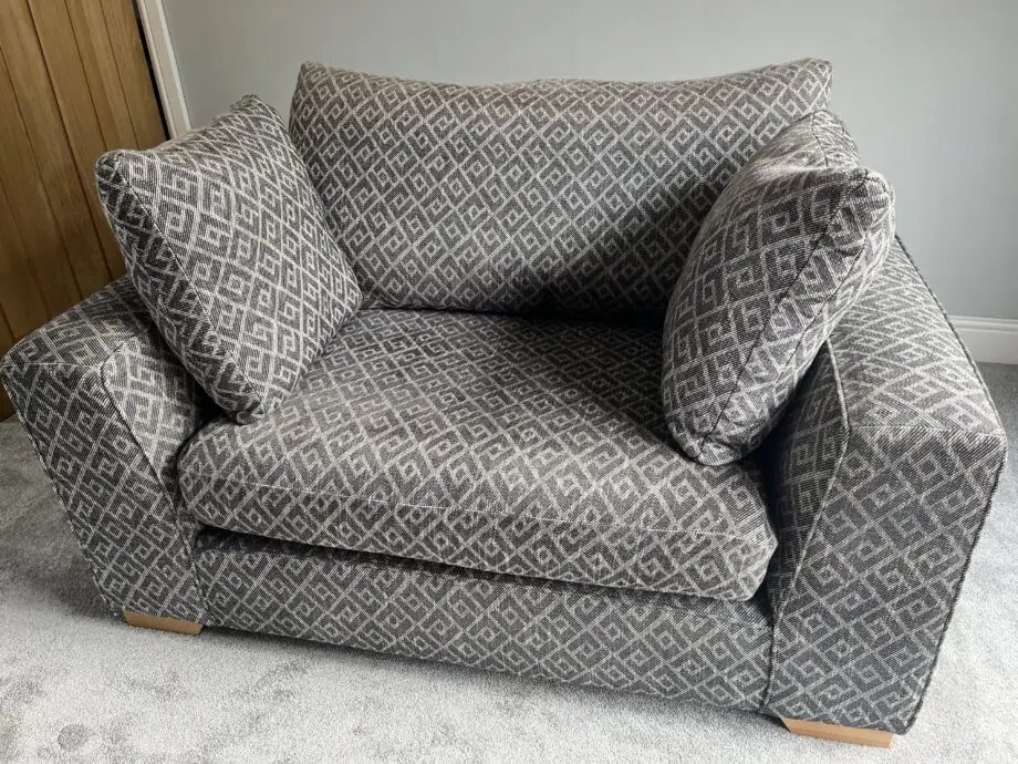 Next grey patterned cuddle chair