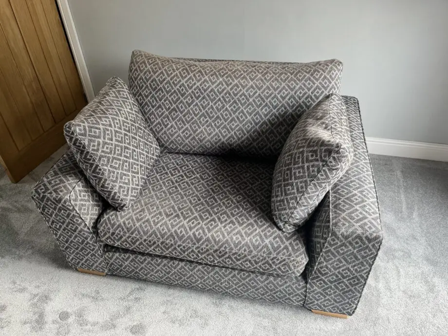 Next grey patterned cuddle chair