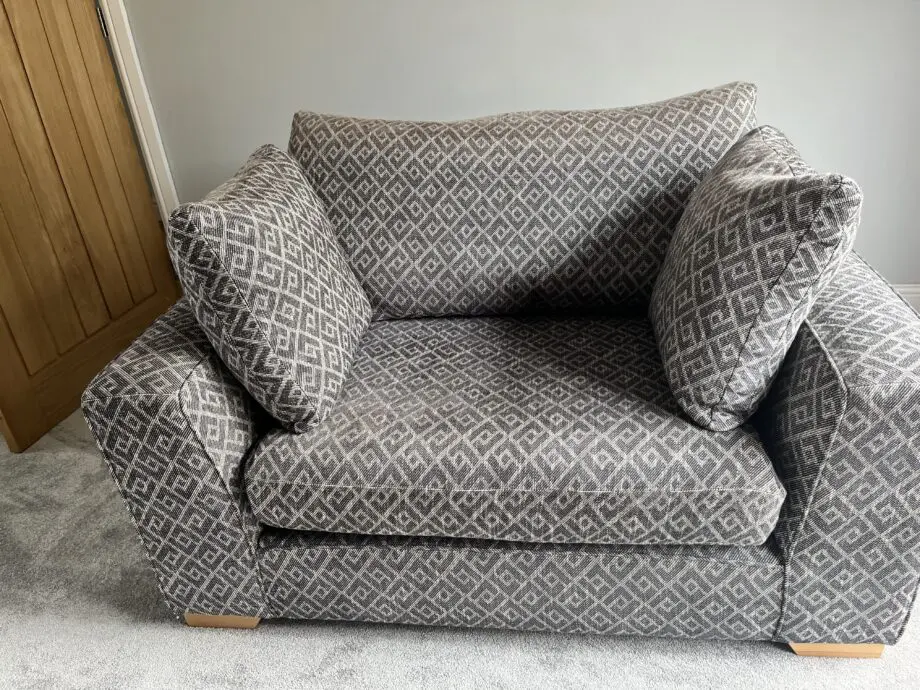 Next grey patterned cuddle chair