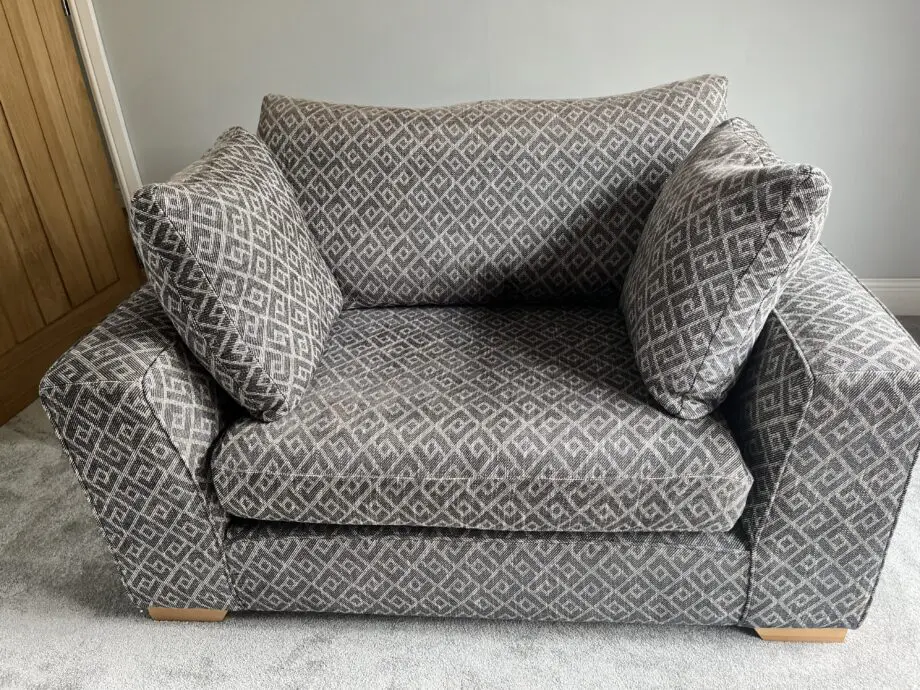 Next grey patterned cuddle chair