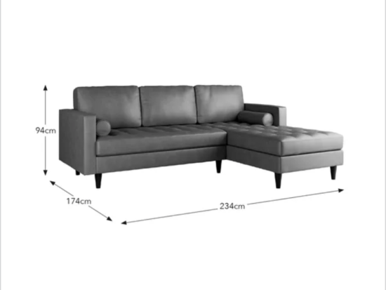 DUNELM faux leather corner chaise