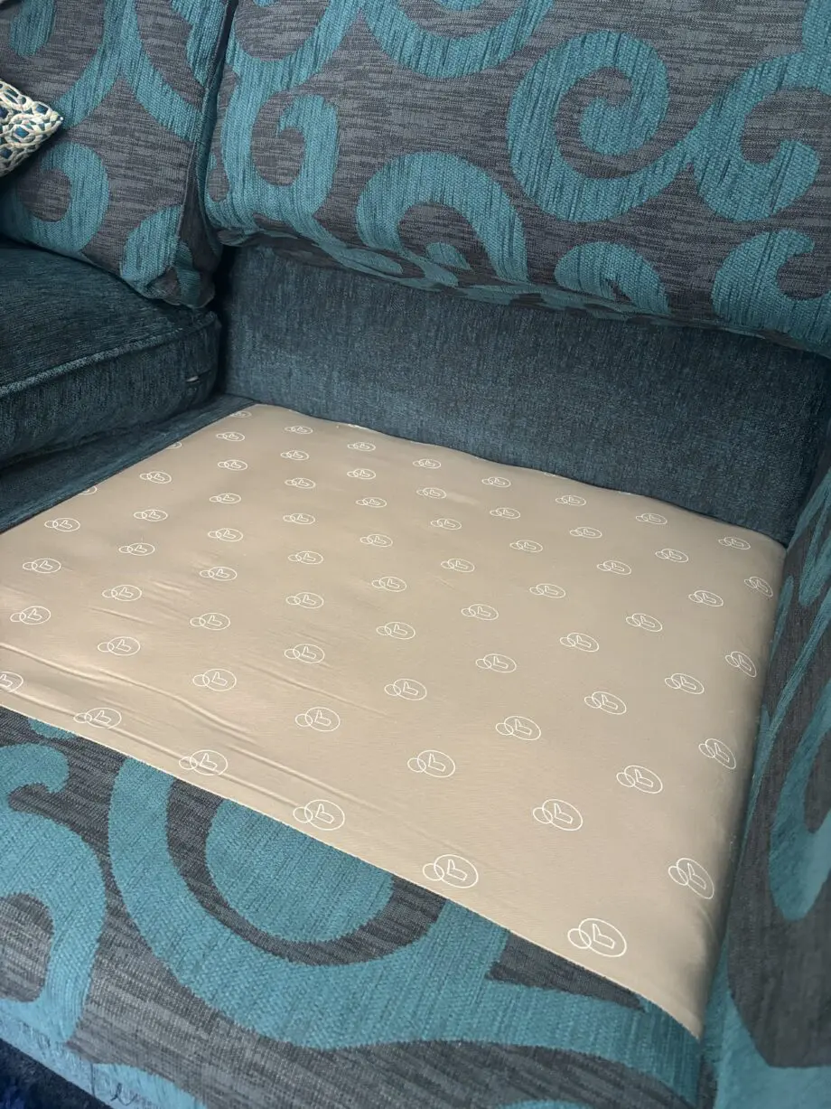 DFS Teal Blue Patten 3 Seater Sofa