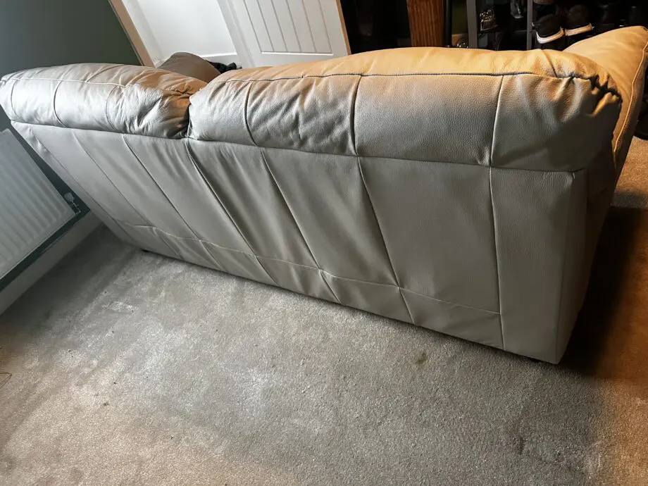 Milano 3 seater grey leather sofa