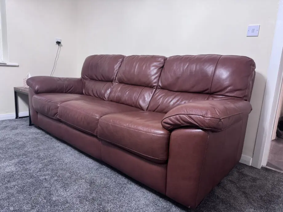 one 3 seater and one seater both set brown colour