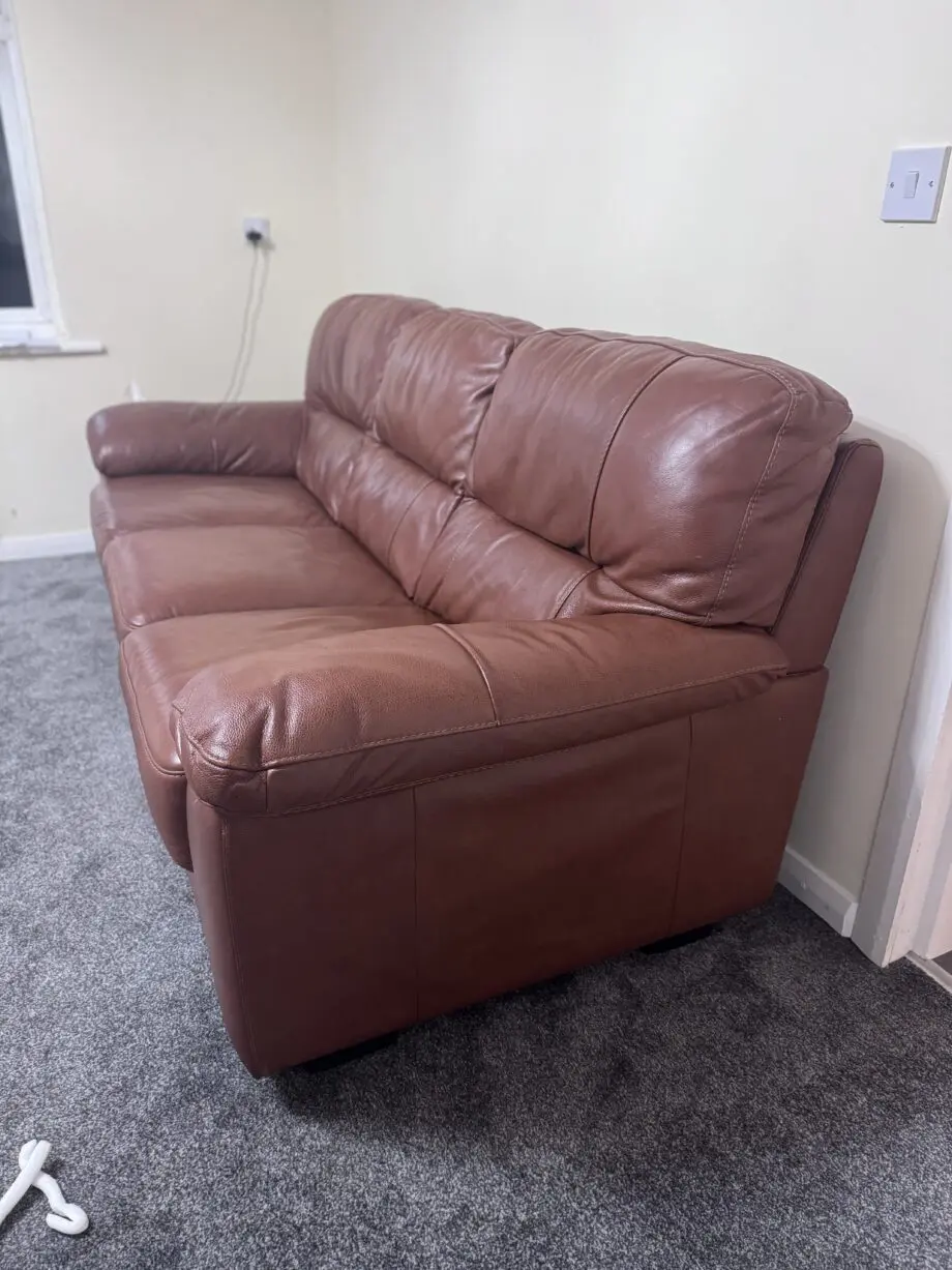 one 3 seater and one seater both set brown colour