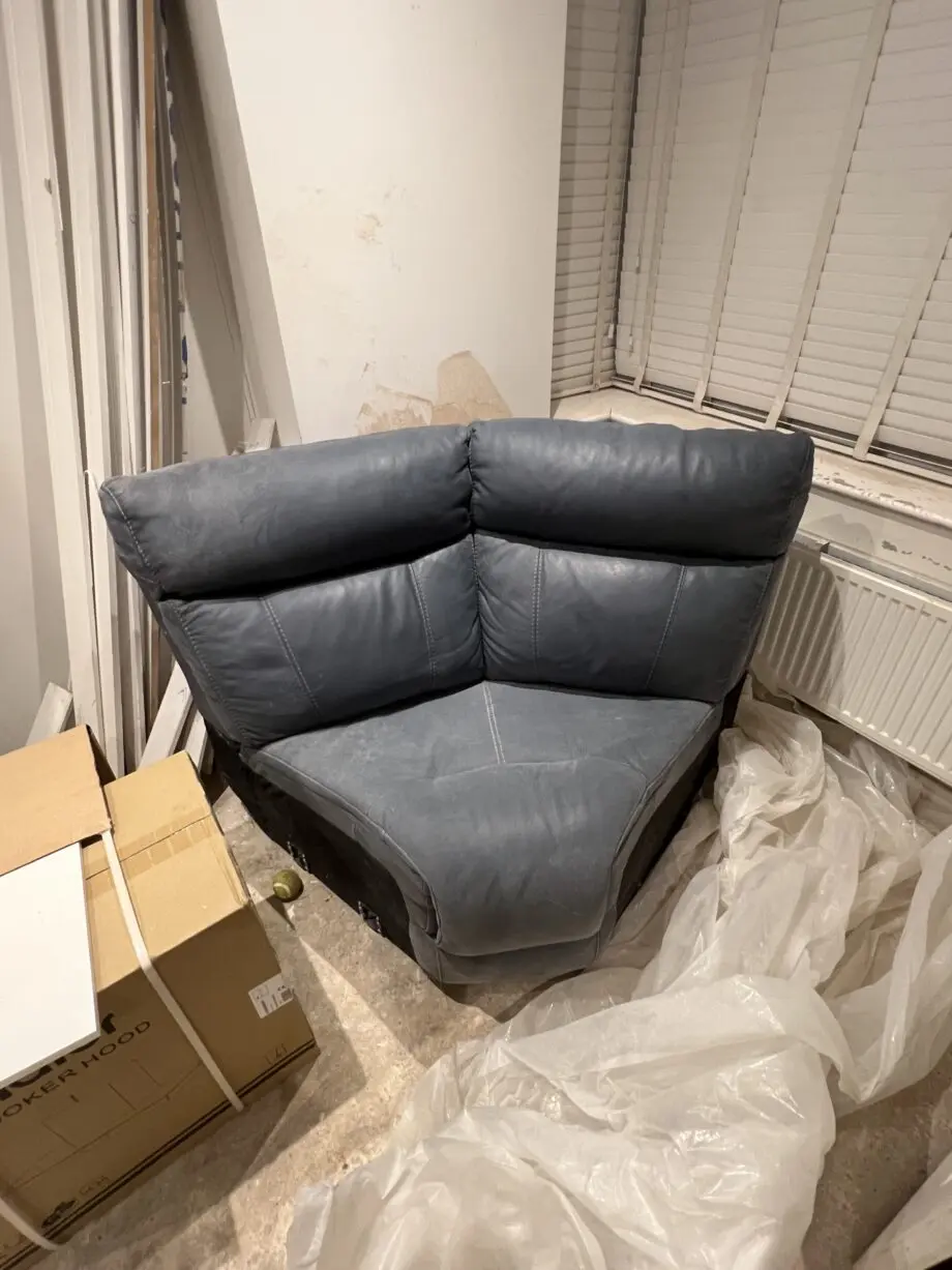 Corner section of DFS leather sofa
