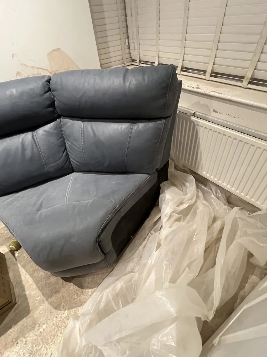 Corner section of DFS leather sofa