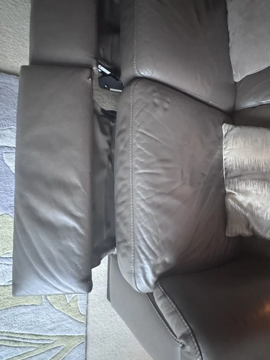 Grey leather Natuzzi Corner Sofa