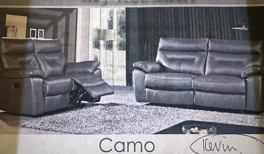 2 Leather Sofas ‘Camo’ from Collingwoods