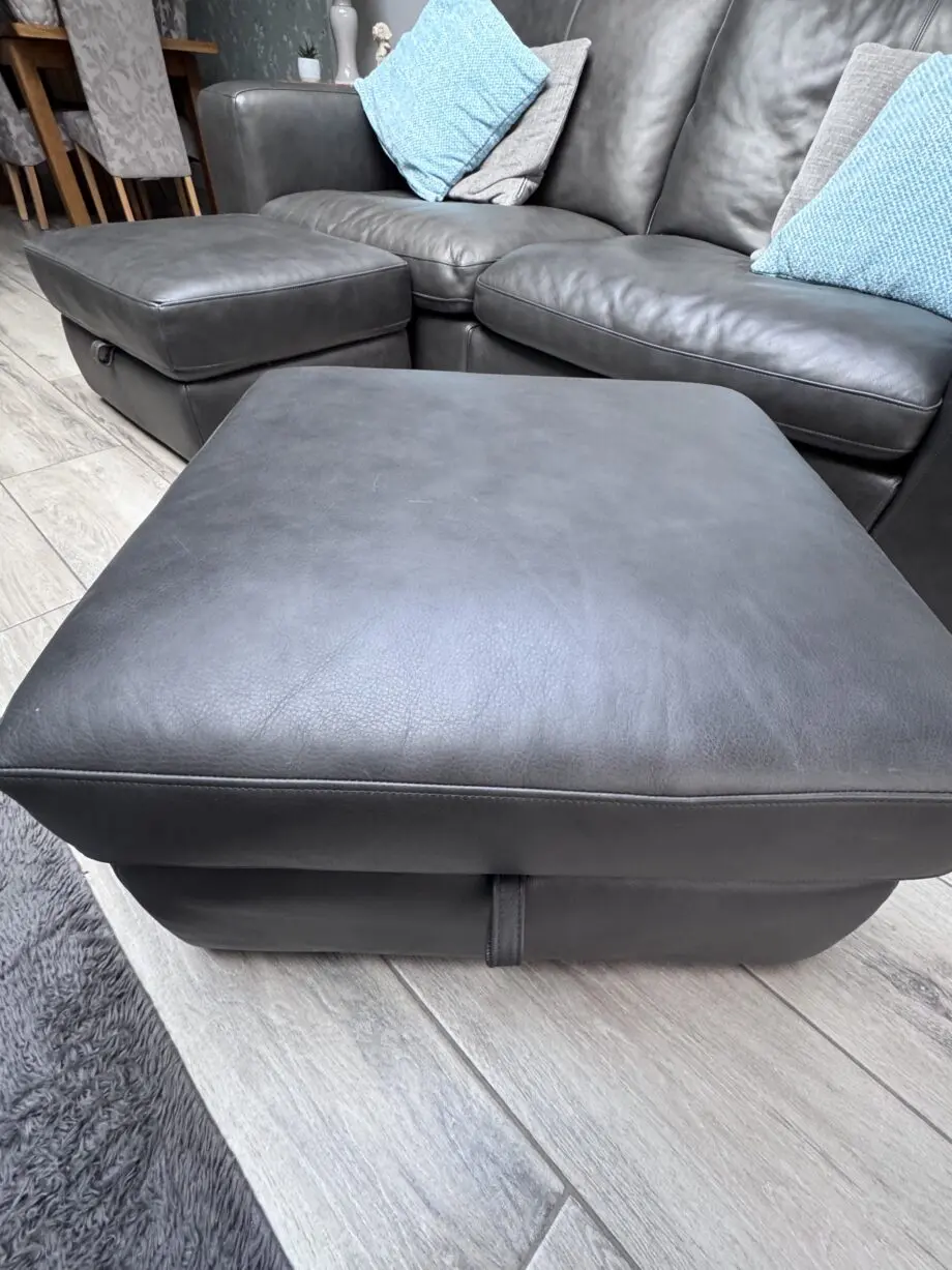 Sofology charcoal retreat 3 seater sofa with 2 footstools