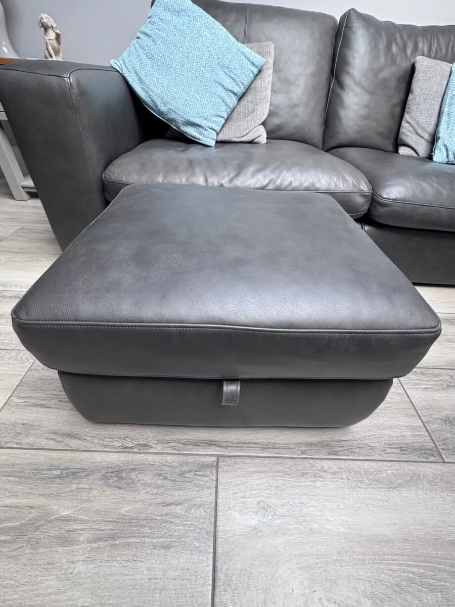 Sofology charcoal retreat 3 seater sofa with 2 footstools