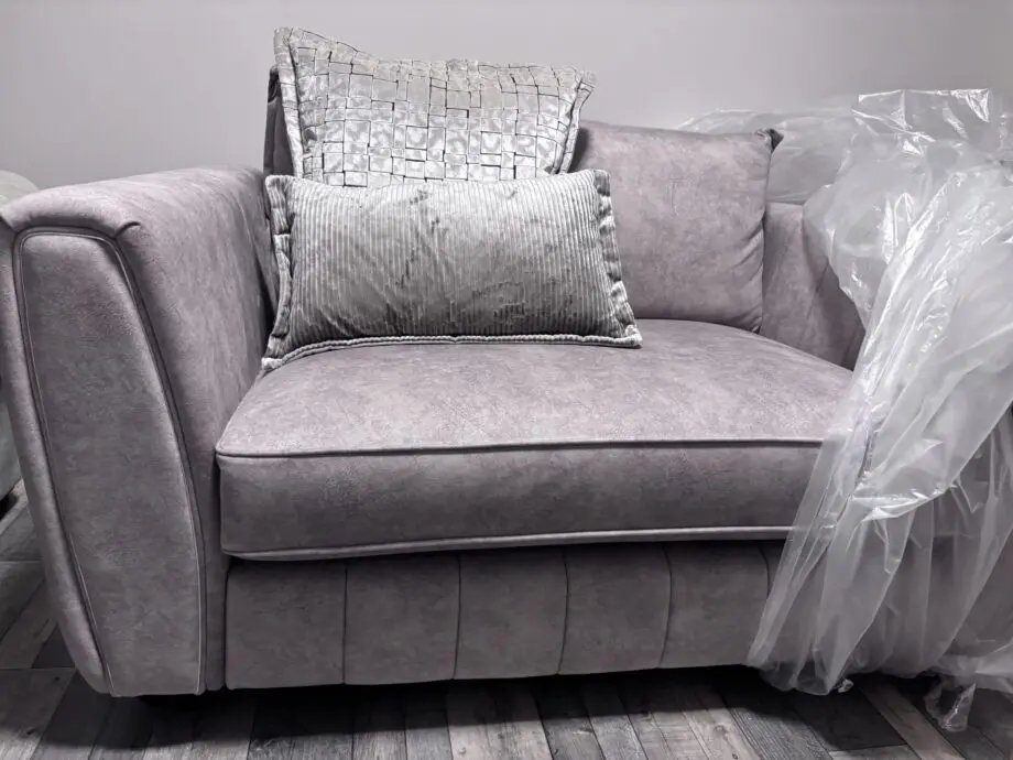 DFS Cherished formal back cuddler sofa in Oatmeal colour