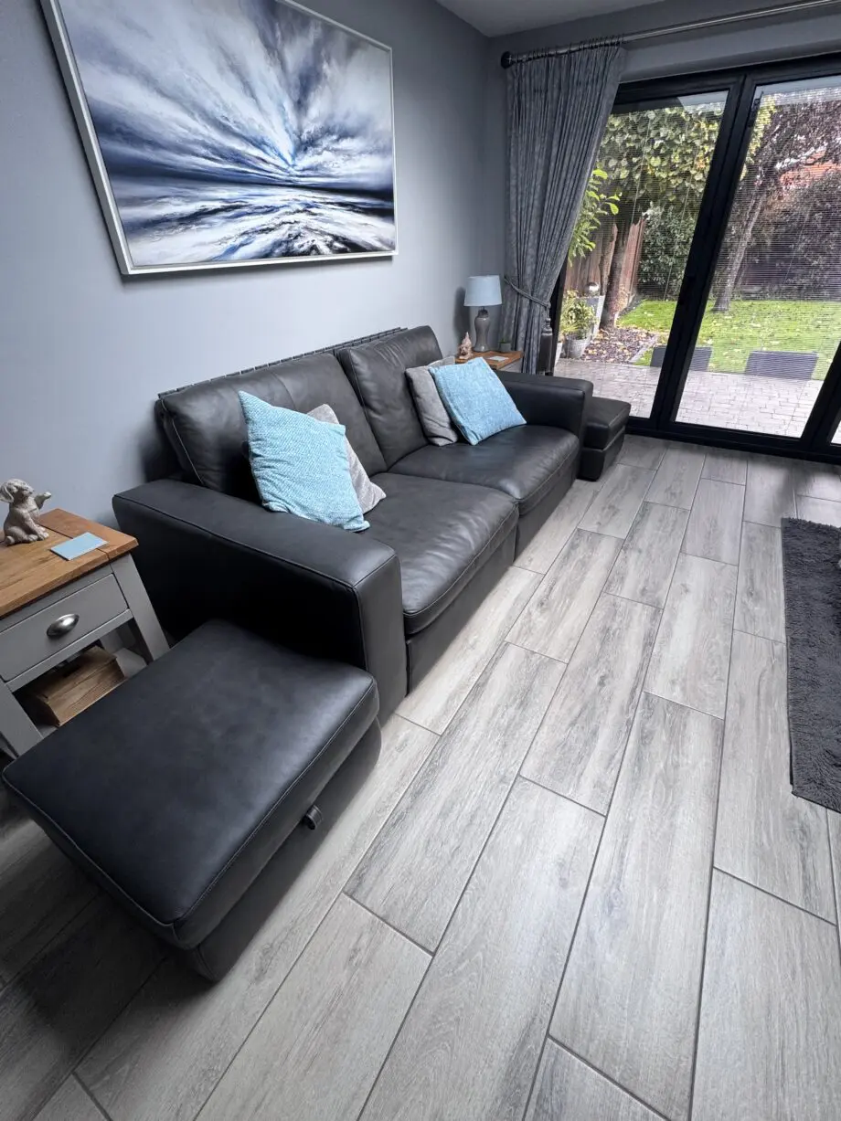 Sofology charcoal retreat 3 seater sofa with 2 footstools