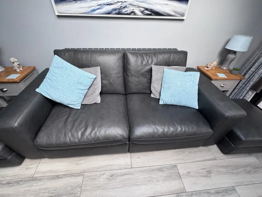 Sofology charcoal retreat 3 seater sofa with 2 footstools
