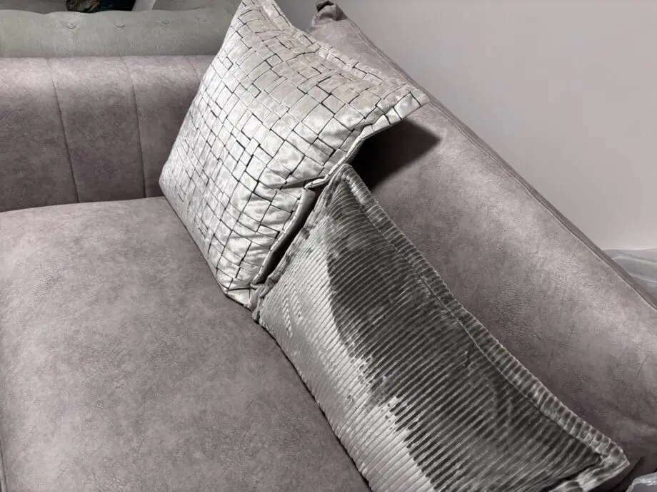 DFS Cherished formal back cuddler sofa in Oatmeal colour