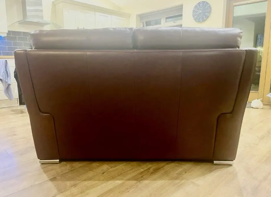 Two Seater Leather Sofa Burgundy / Brown