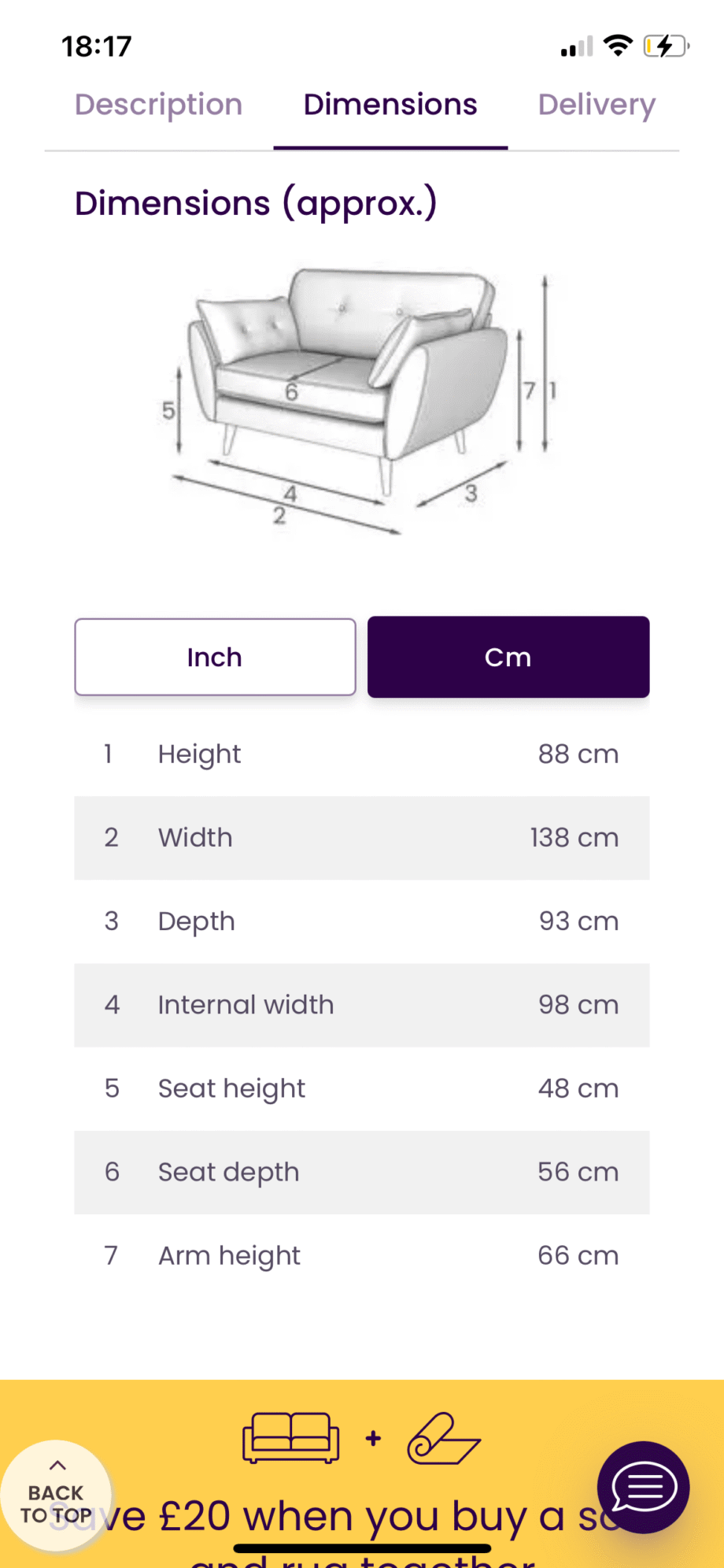 French Connection Cuddler Sofa