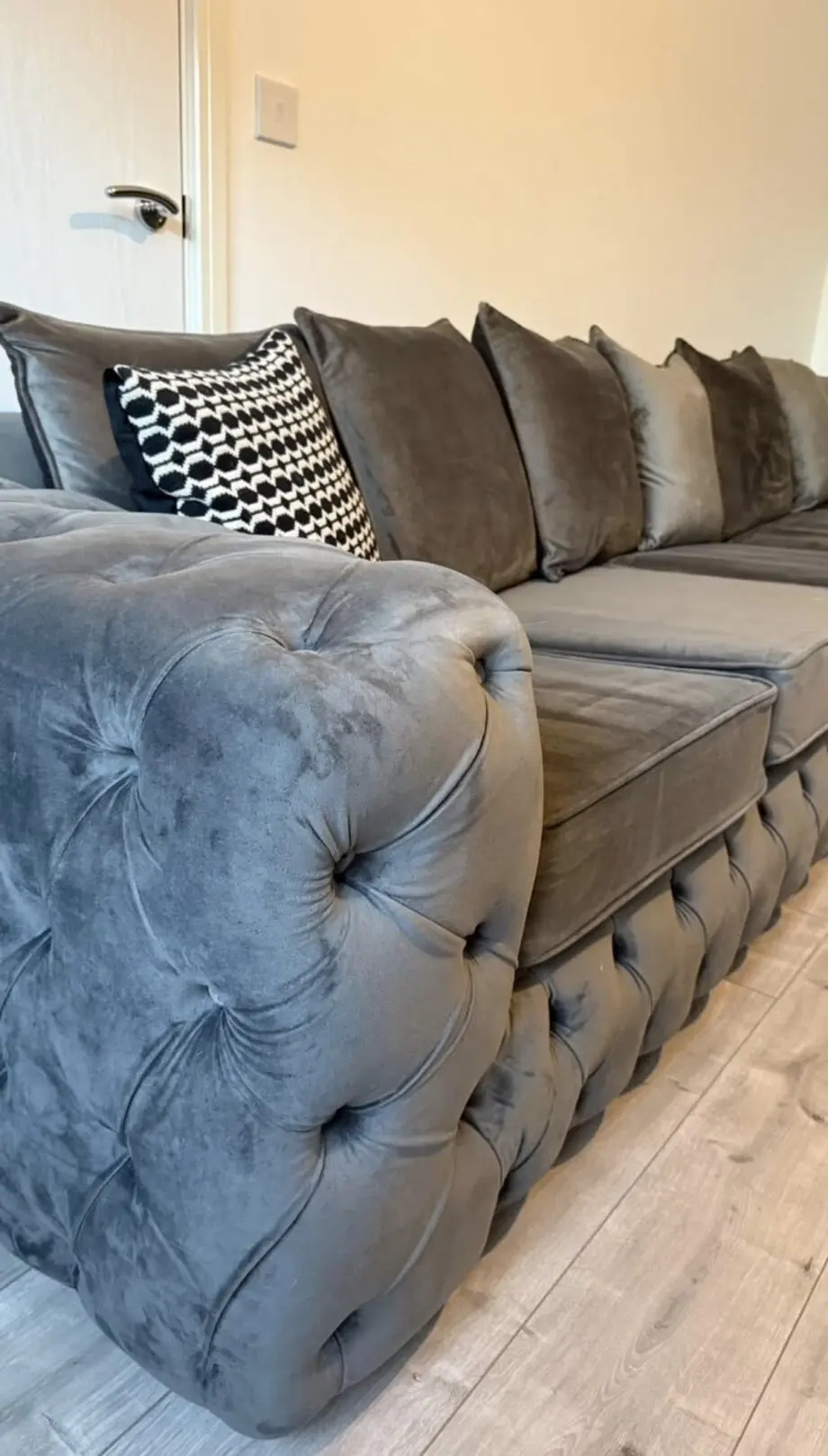 Cube Corner Sofa Scatterback Charcoal Grey