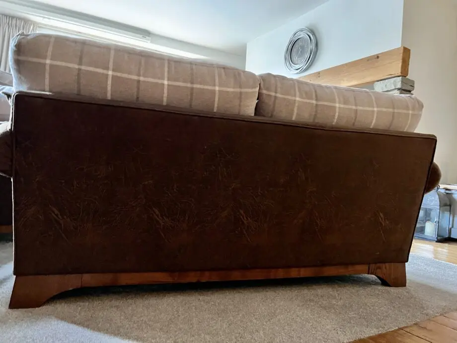 Marks and Spencers faux leather and fabric mix 3 seater sofas