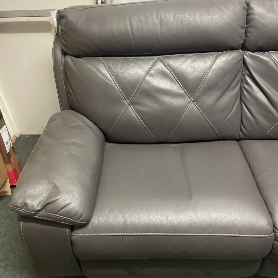 SCS Grey Leather Corner Sofa