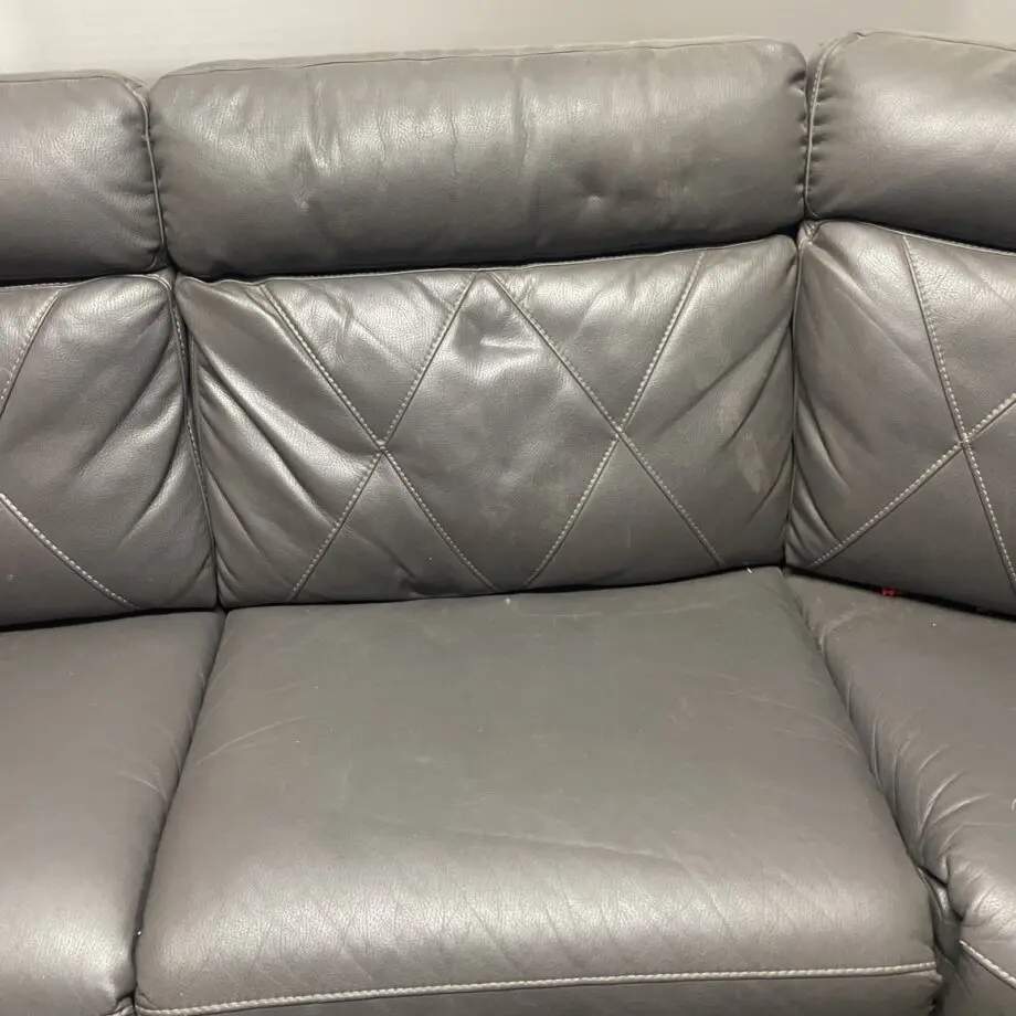SCS Grey Leather Corner Sofa