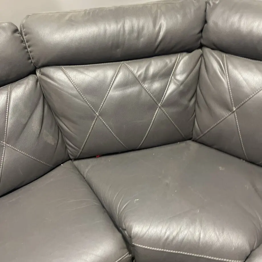 SCS Grey Leather Corner Sofa