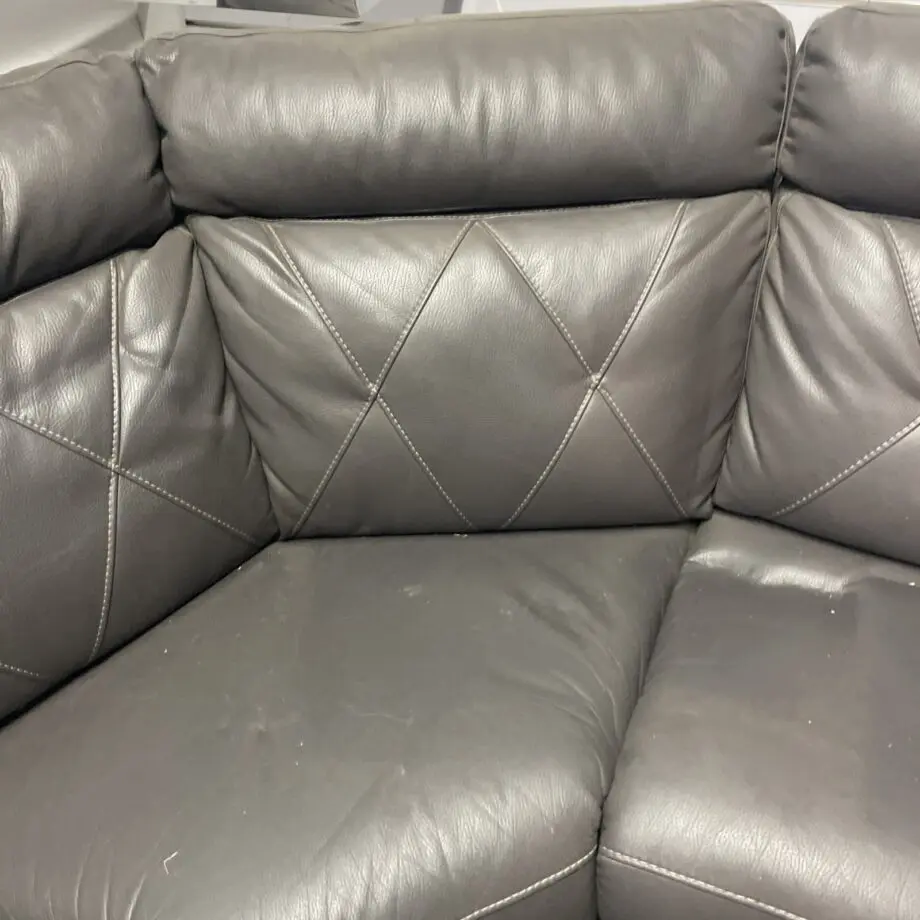 SCS Grey Leather Corner Sofa