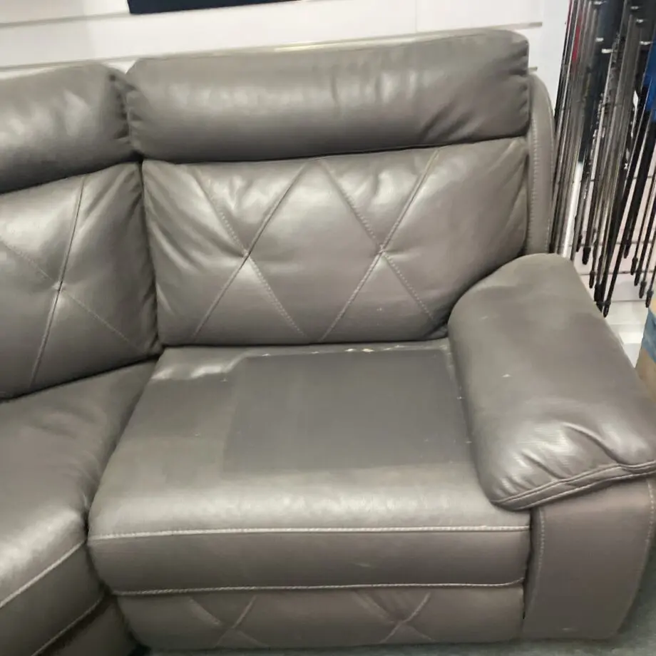 SCS Grey Leather Corner Sofa