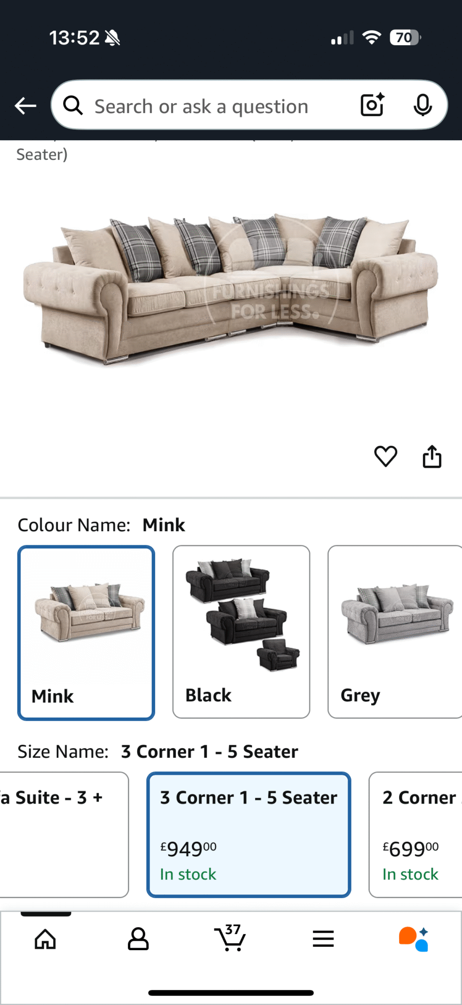 Lshaped sofa