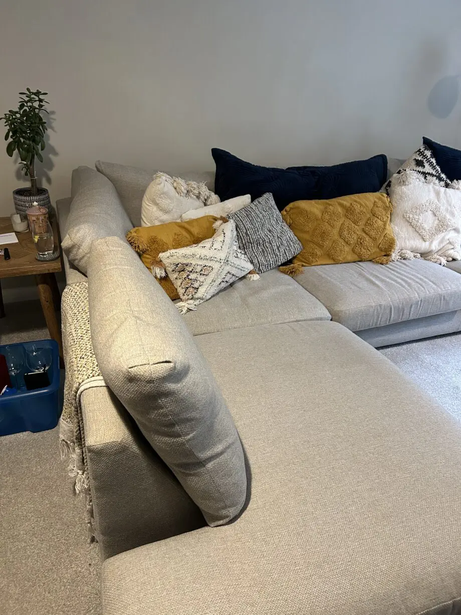 DFS Light Grey L shape Corner Sofa