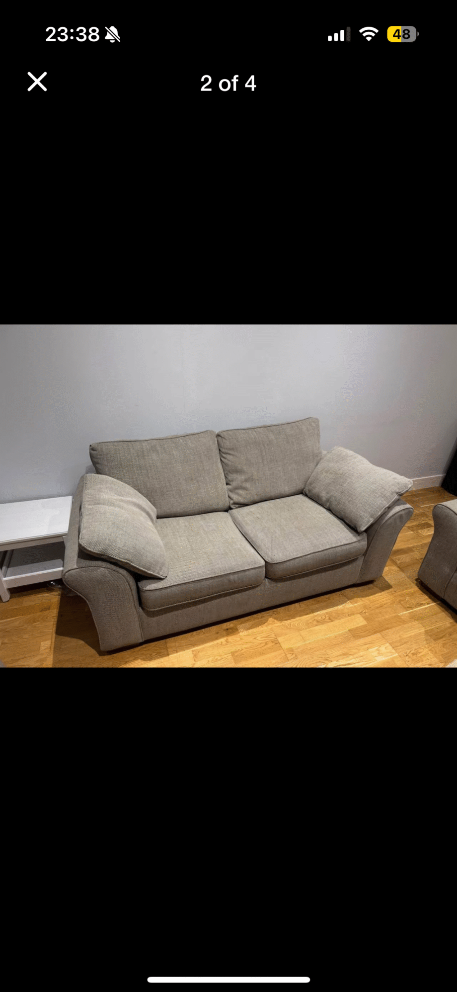 Beige Next sofa bed and armchair set