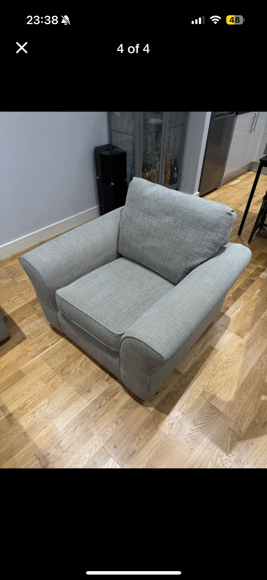 Beige Next sofa bed and armchair set