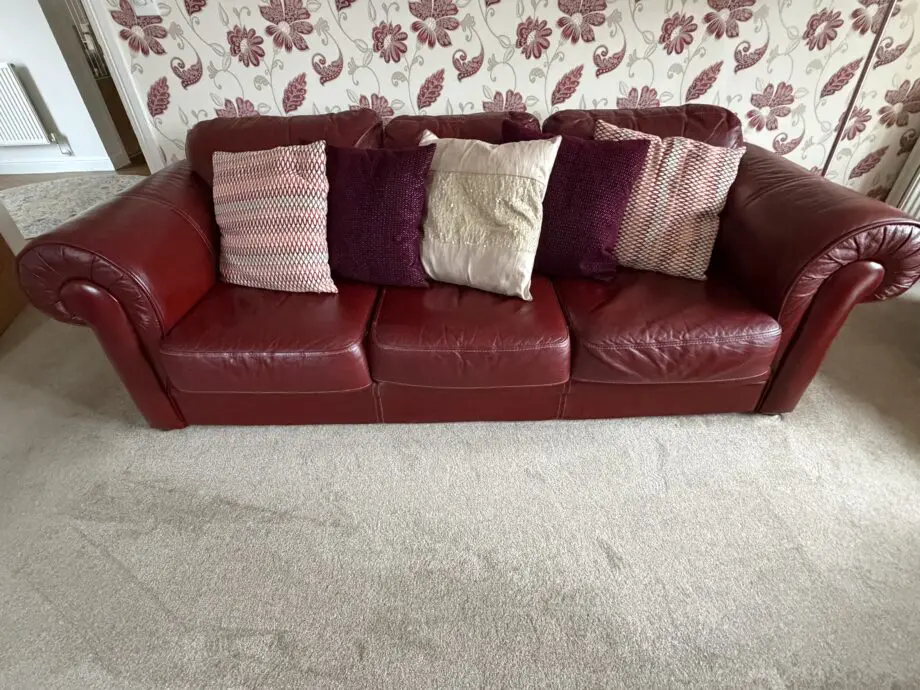 Leather Sofa Set – Deep Wine Red