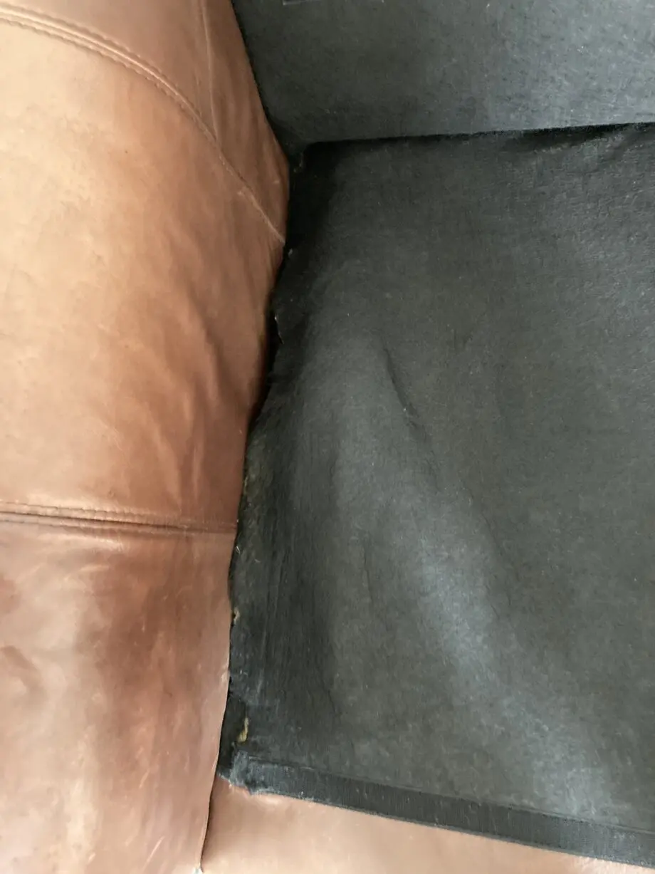 Brown Leather 2 Seater Sofa with Storage Pouffe