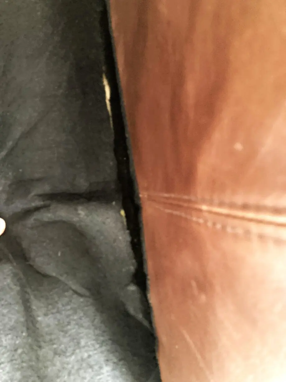 Brown Leather 2 Seater Sofa with Storage Pouffe