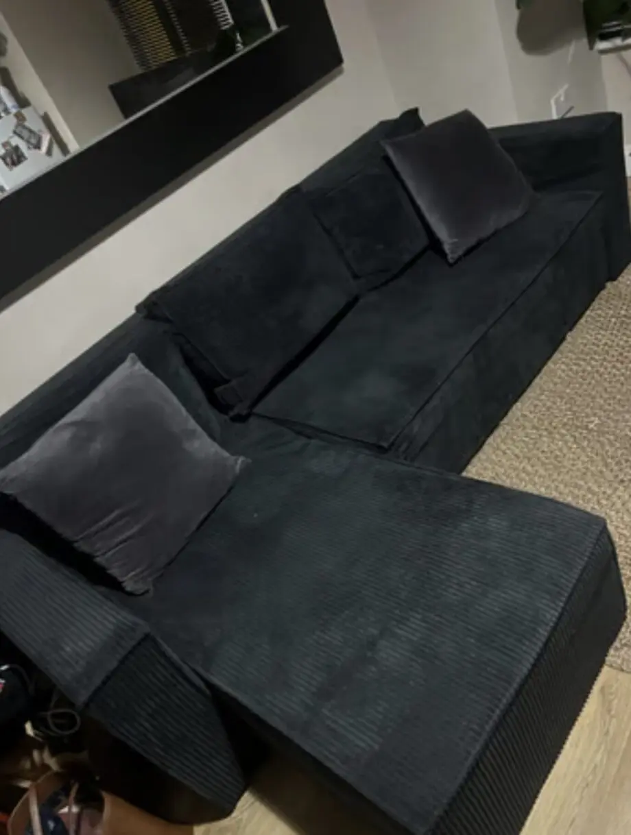Black corner sofa bed