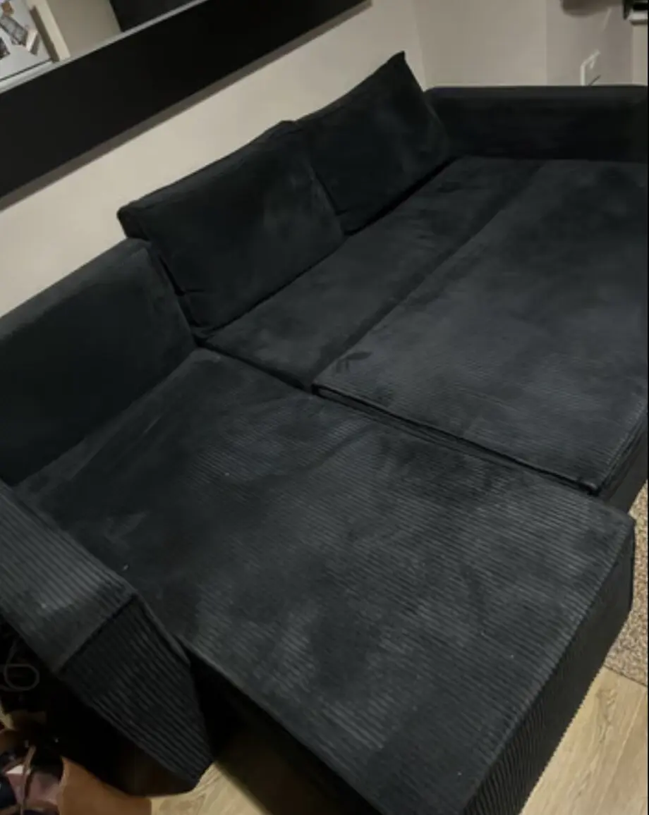 Black corner sofa bed