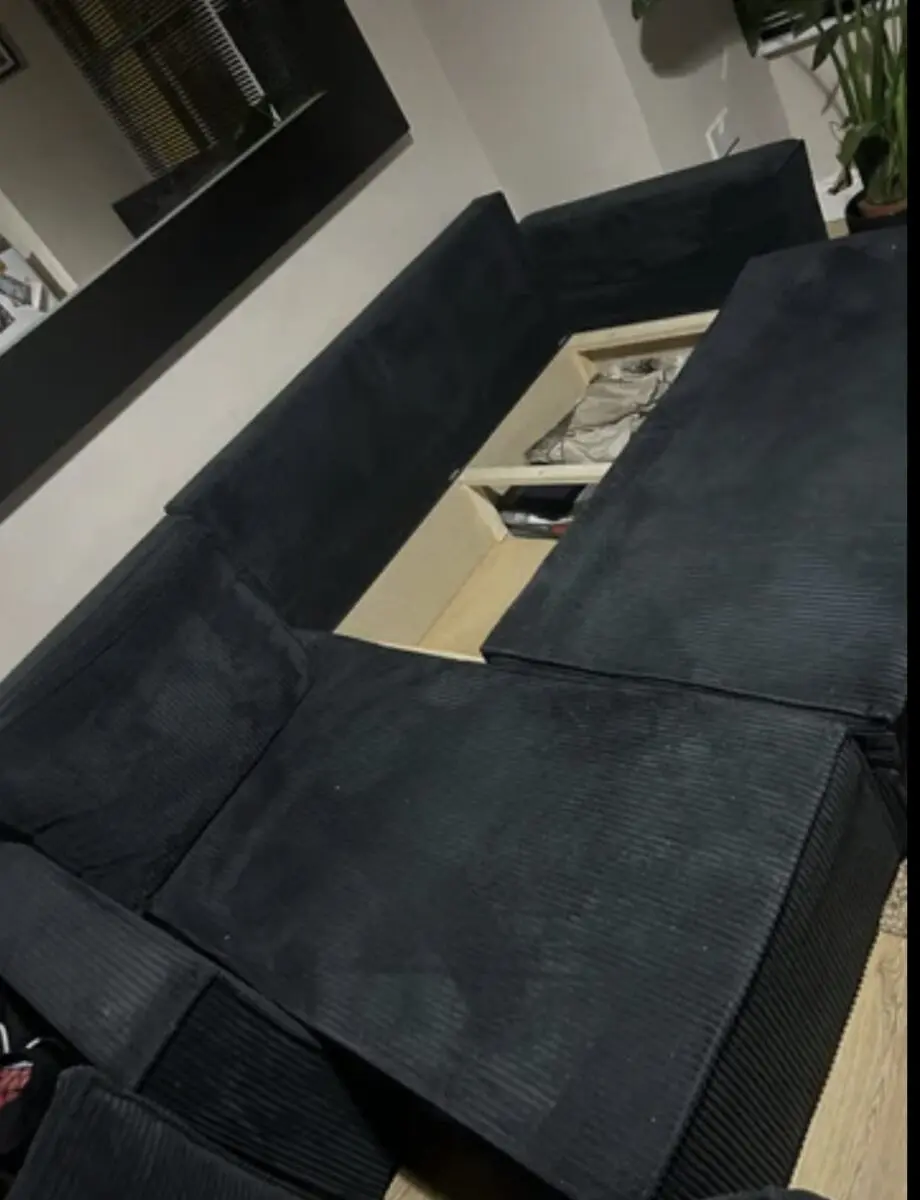 Black corner sofa bed