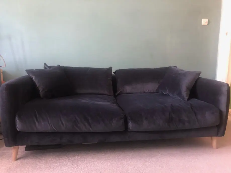 Loaf Squishmeister 3 seater in Liquorice Blue Velvet