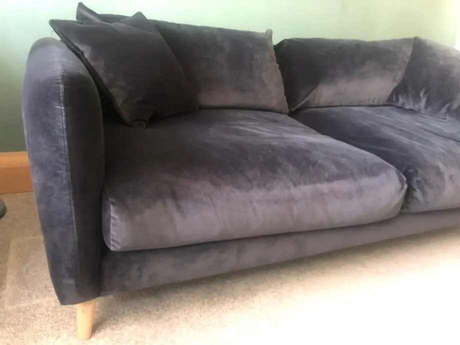 Loaf Squishmeister 3 seater in Liquorice Blue Velvet