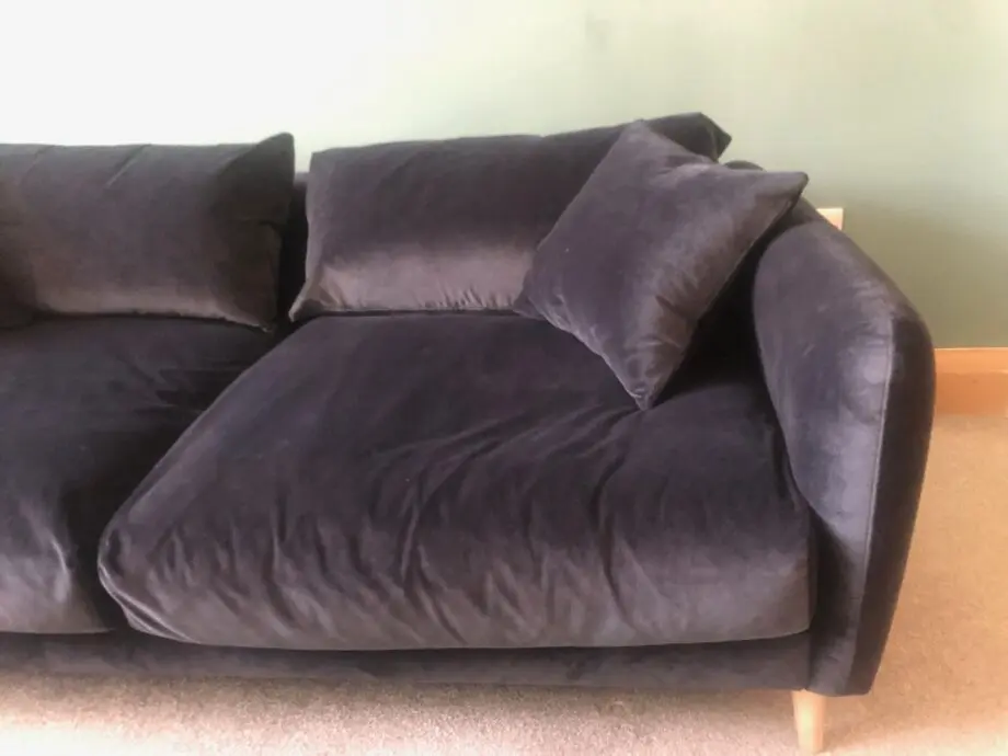 Loaf Squishmeister 3 seater in Liquorice Blue Velvet