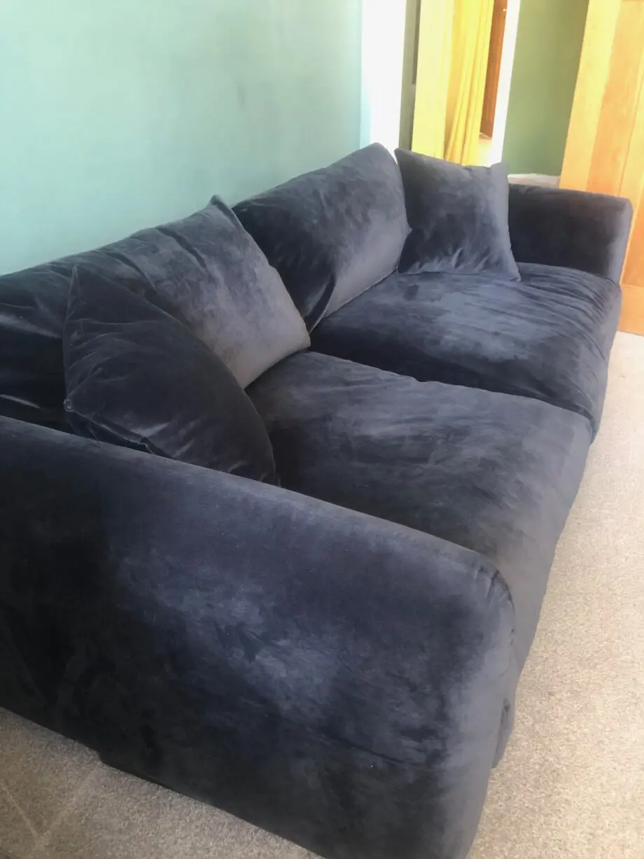 Loaf Squishmeister 3 seater in Liquorice Blue Velvet