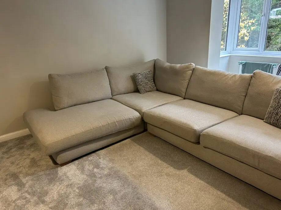 DFS Silver Grey Corner sofa (L shaped)