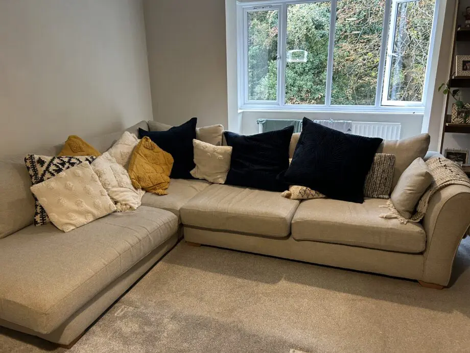DFS Silver Grey Corner sofa (L shaped)