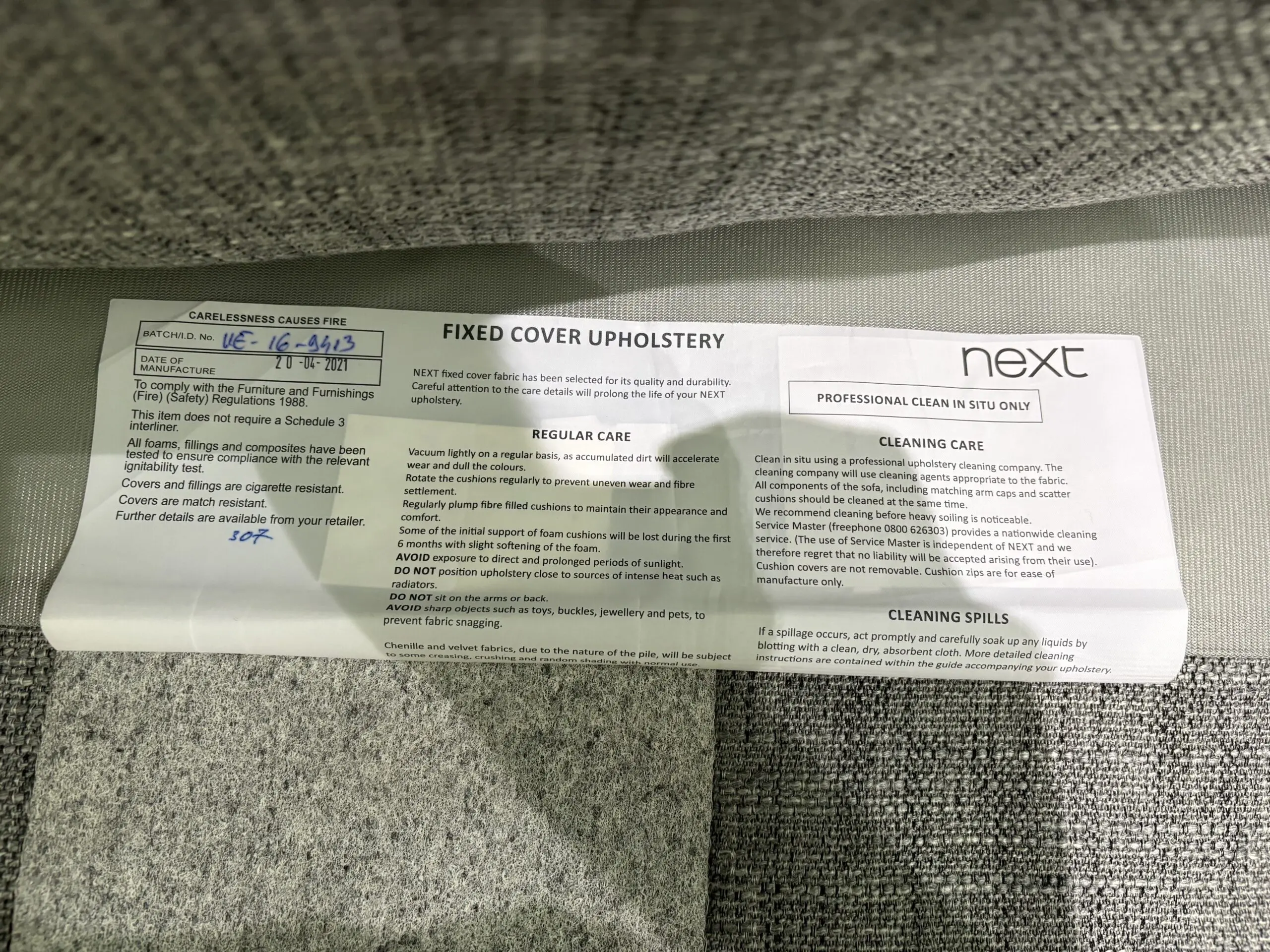 Next Grey Fabric Cuddle Armchair