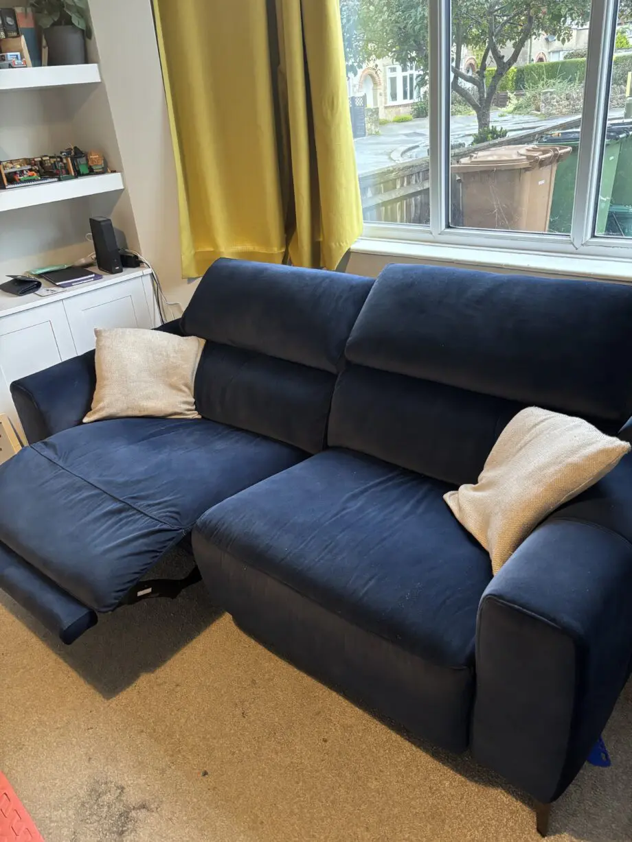 DFS Jagger recliner sofa - navy