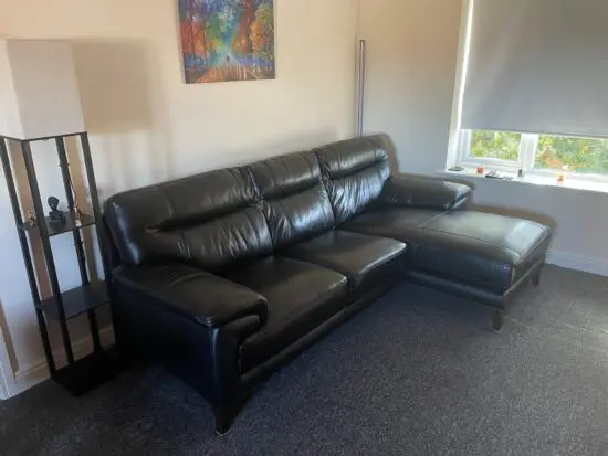 DFS RH Chaise Real Leather sofa