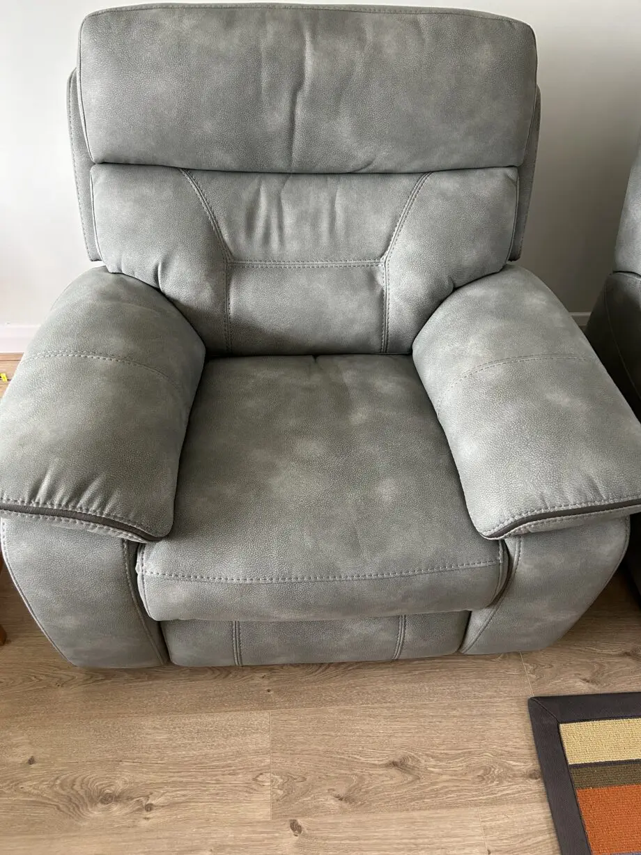 DFS Foster 3 seater fixed sofa, Frost (grey). And Electric Heated Recliner Chair.