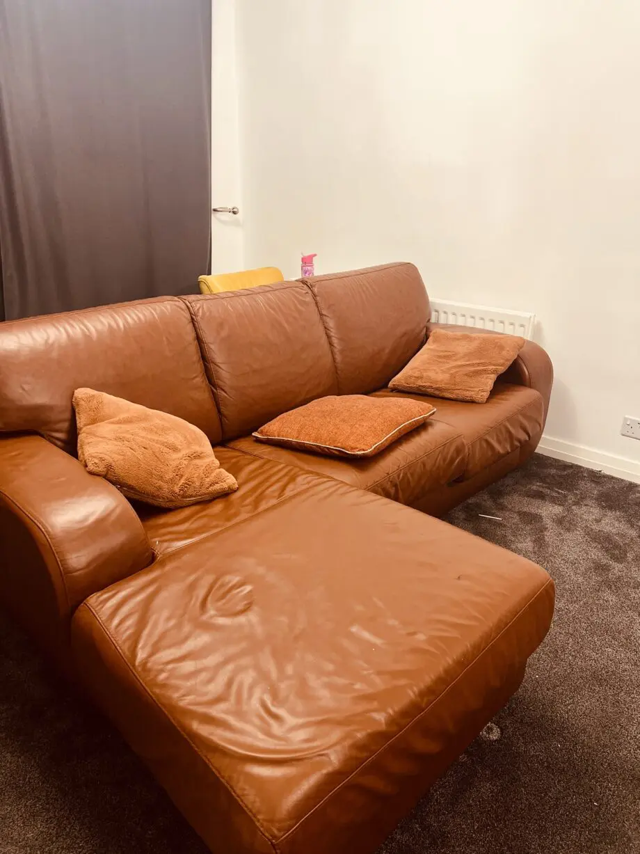Brown Leather Corner Sofa
