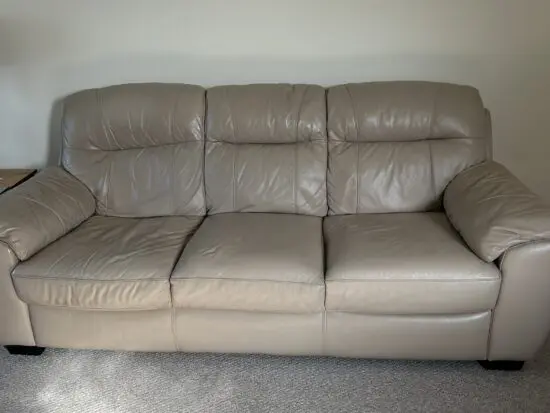 Mink leather 3 seater & 2 arm chairs